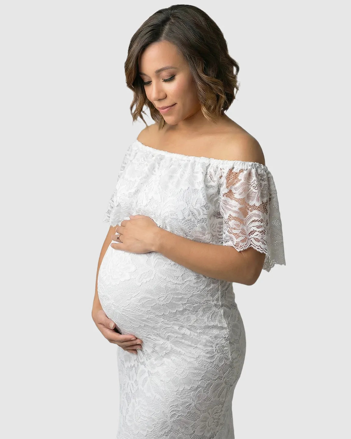Lace Fitted Mermaid Maternity Gown