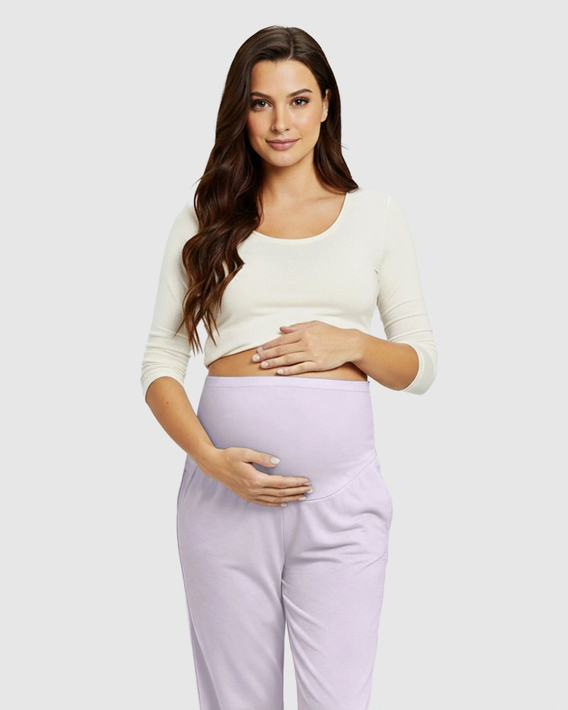 High-Waisted Maternity Capri Pants