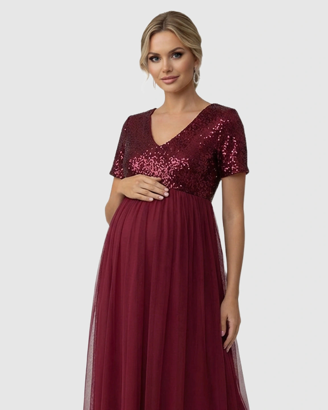 Sequin Bodice Glamorous Maternity Maxi Dress