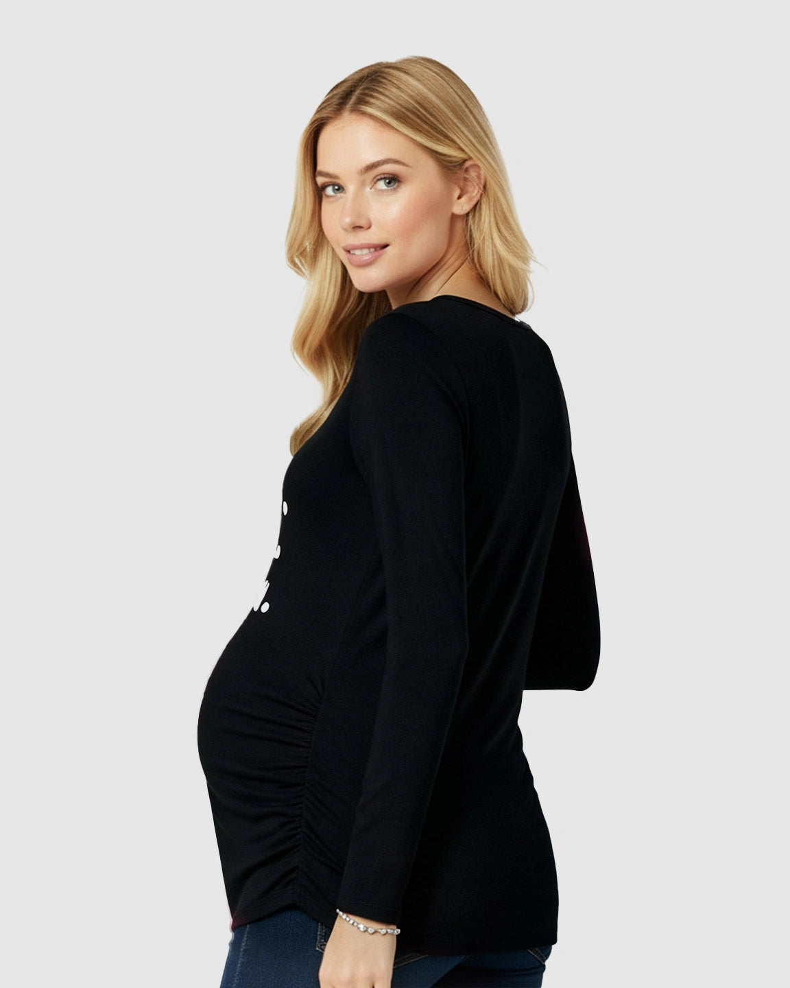Long-sleeve Printed Maternity Top