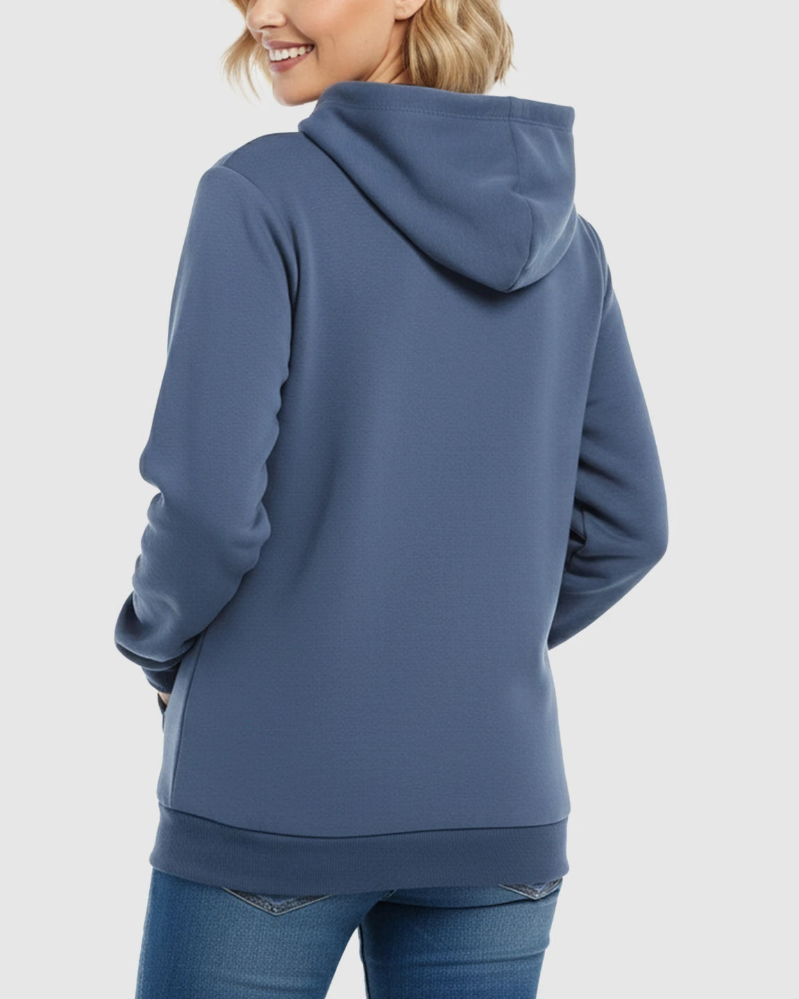 Long-sleeve Kangaroo Pocket Maternity Hoodie