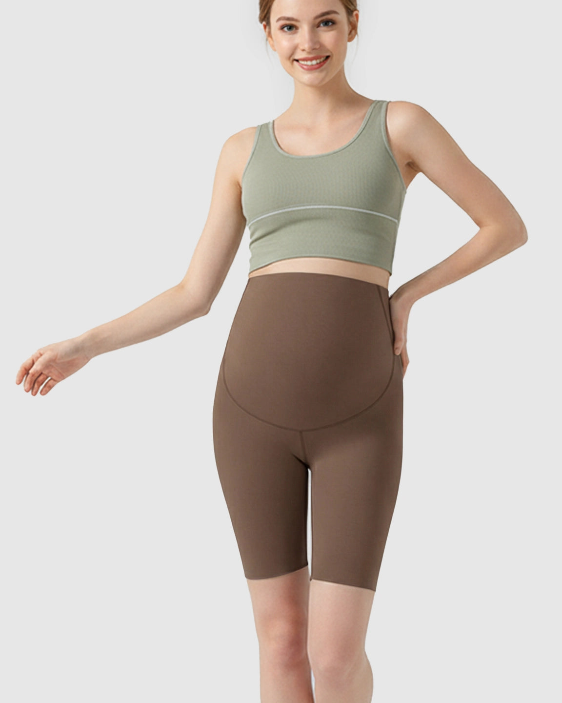 Over-Belly Seamless Design Maternity Shorts