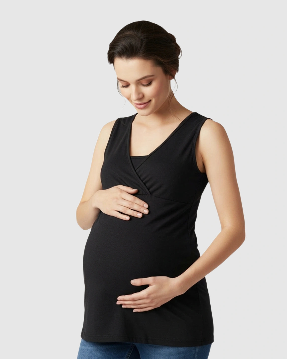 Cross-Front Sleeveless Nursing & Maternity Top