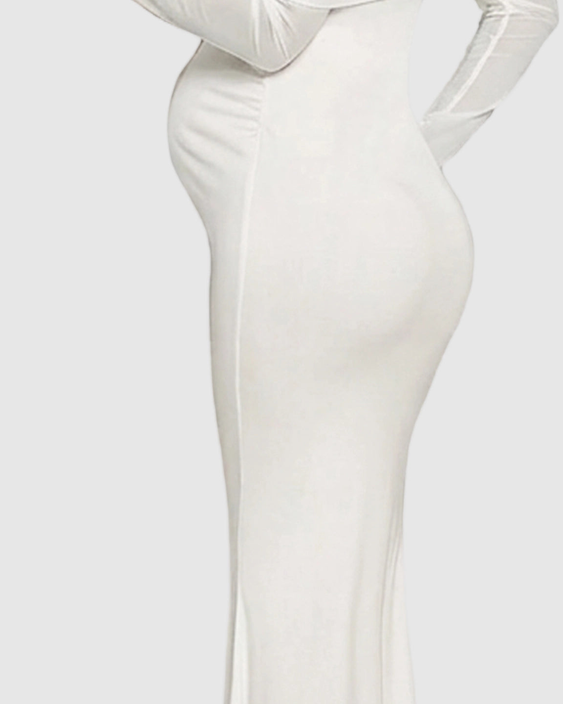 Draped Neck Mermaid Fit Maternity Maxi Dress