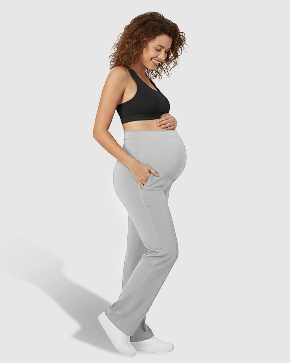 High Elastic Straight Leg Maternity Yoga Pants