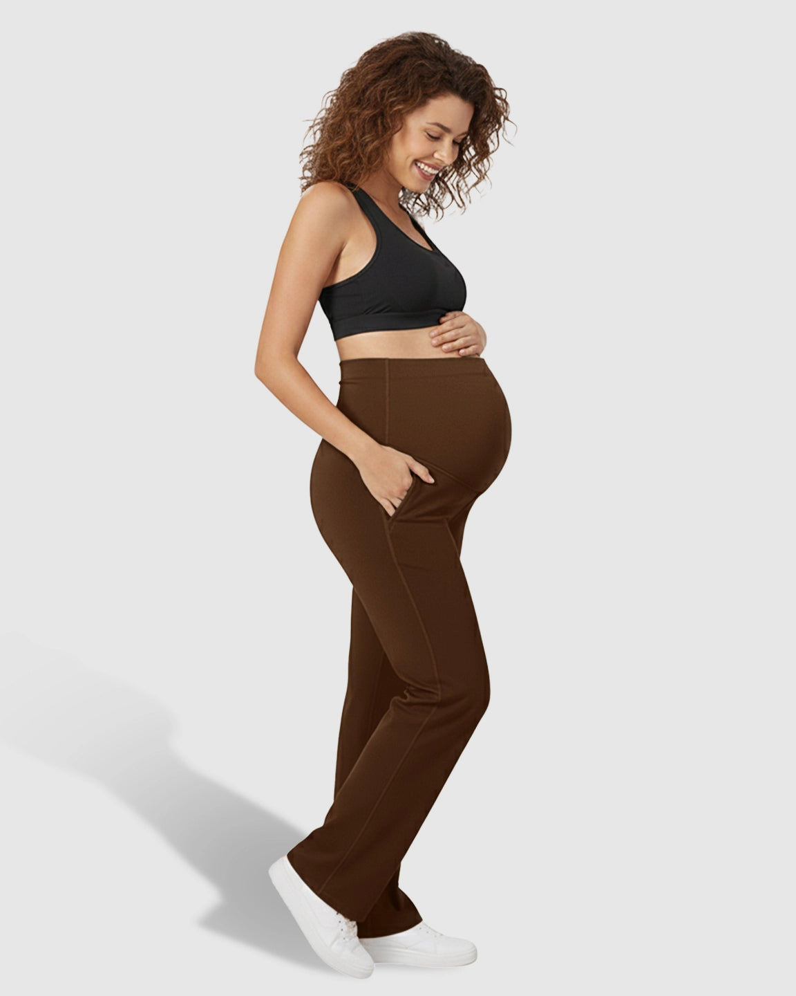 High Elastic Straight Leg Maternity Yoga Pants