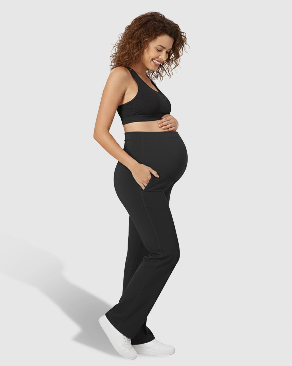High Elastic Straight Leg Maternity Yoga Pants