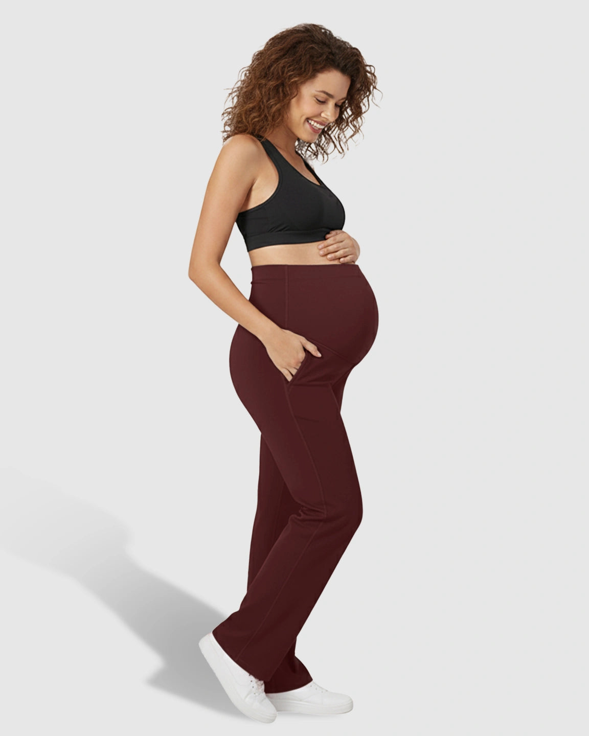 High Elastic Straight Leg Maternity Yoga Pants
