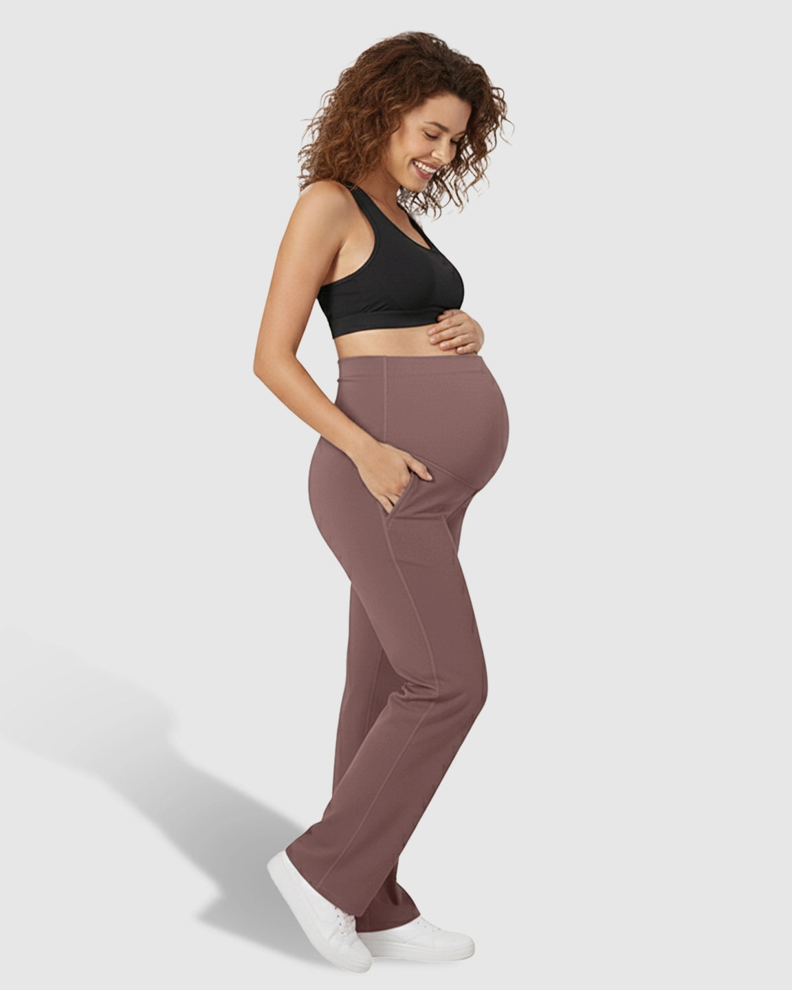 High Elastic Straight Leg Maternity Yoga Pants