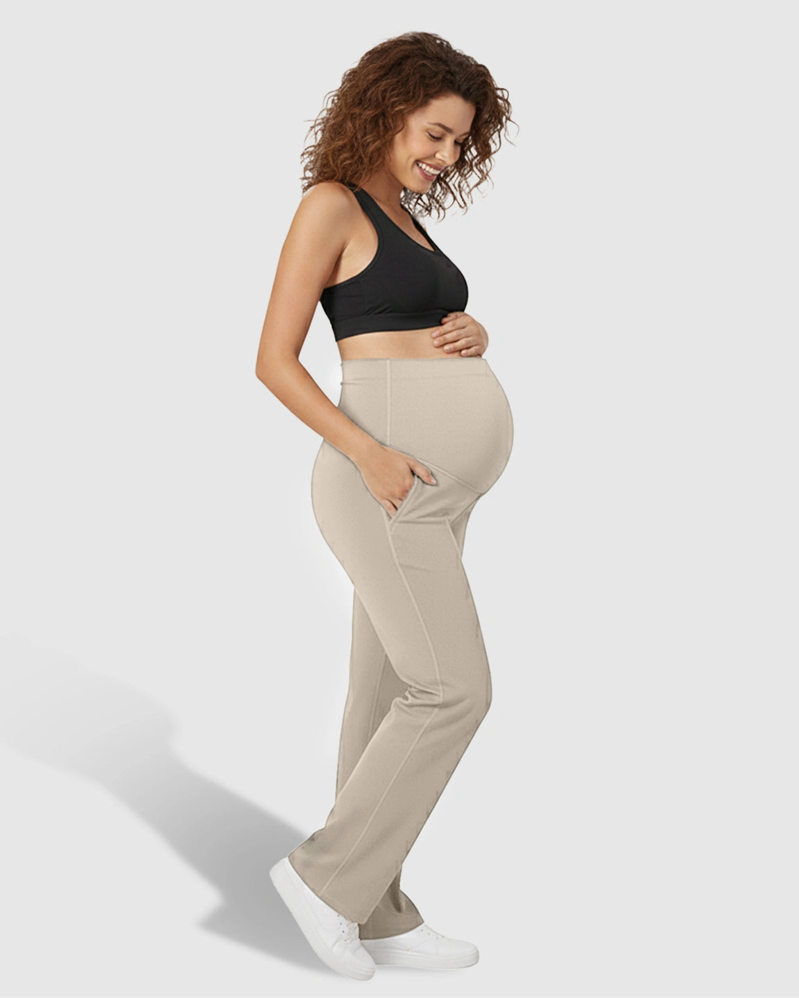 High Elastic Straight Leg Maternity Yoga Pants