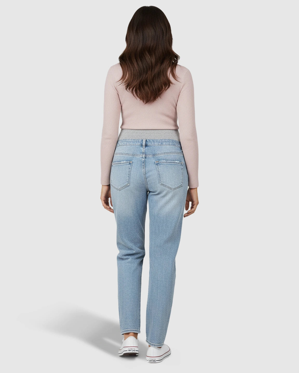 Distressed Straight-Leg Maternity Jeans