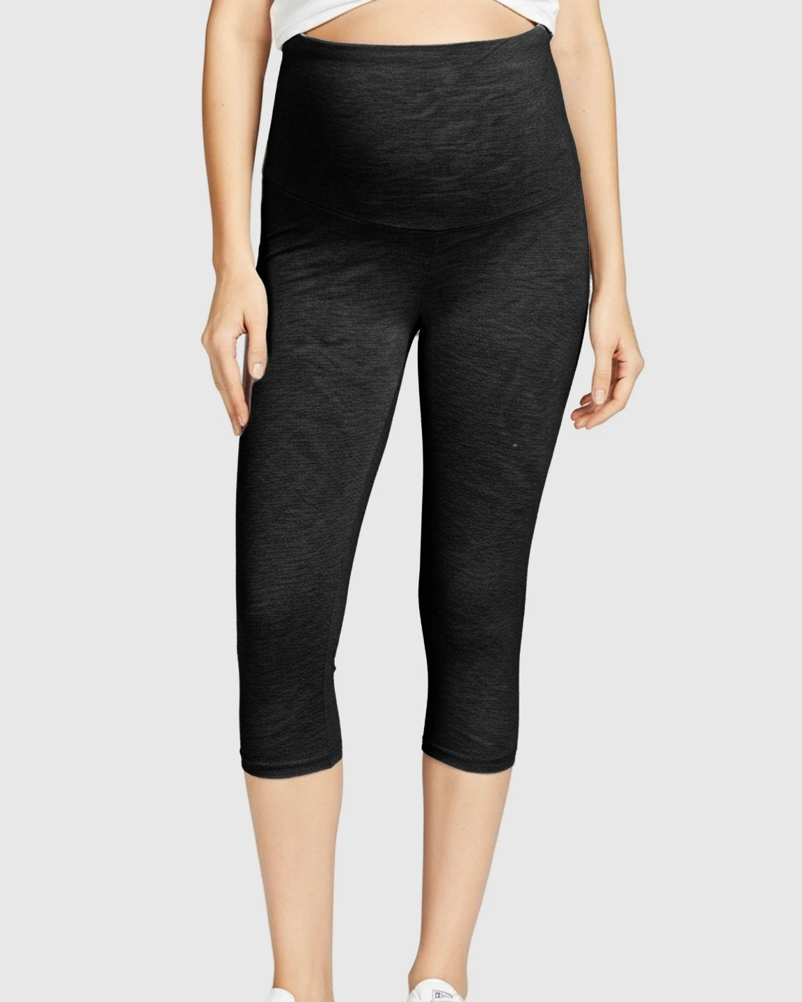 Elastic High-Waist Seven-Point Maternity Pants