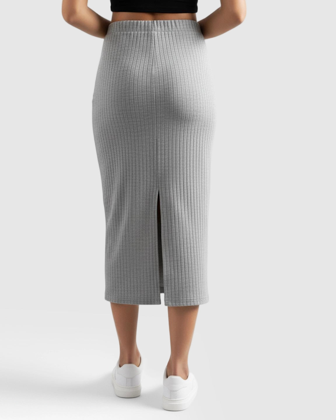 High-Waist Ribbed Maternity Skirt