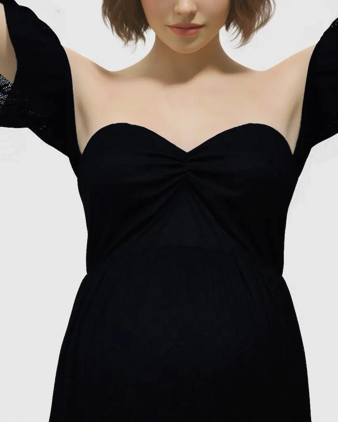 Elegant Lace Off-Shoulder Maternity Photoshoot Dress