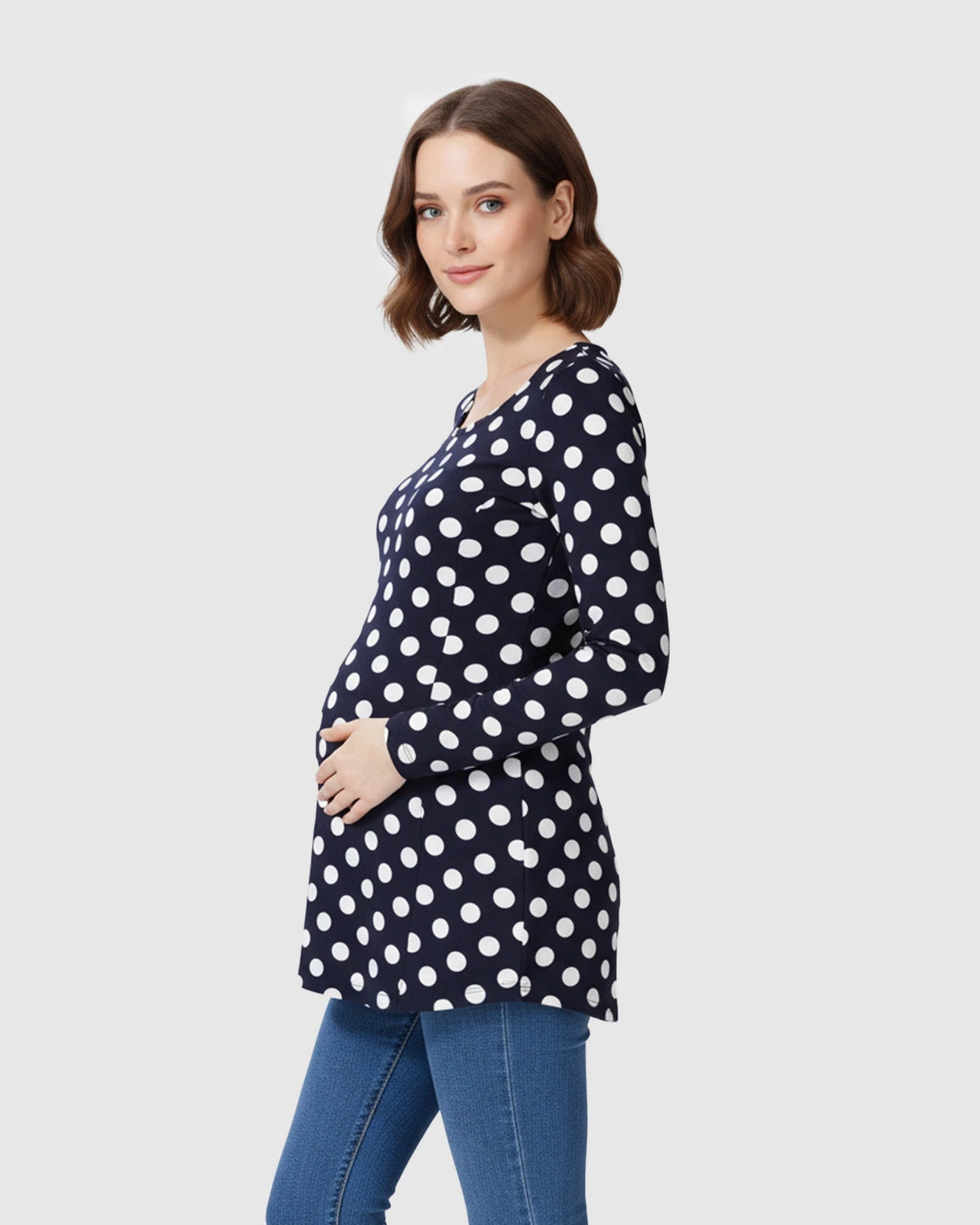 Polka Dot Print Retro Chic Maternity Nursing Top