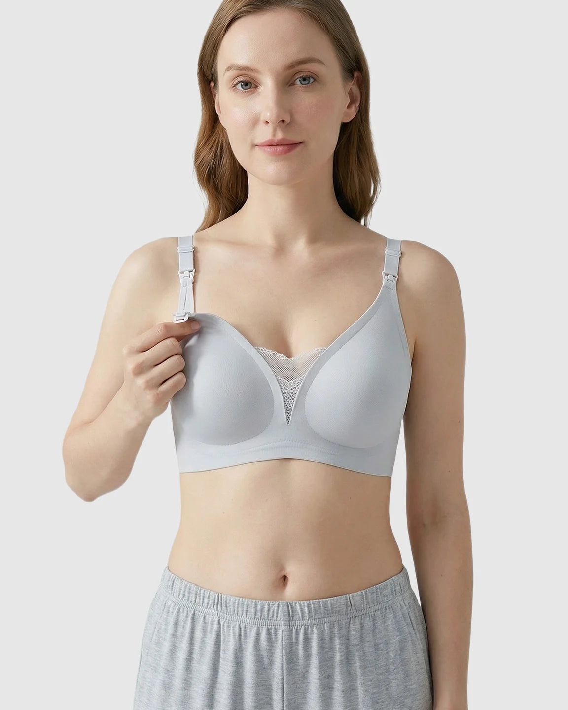Thin Mesh Jelly Strip Design Nursing Bra