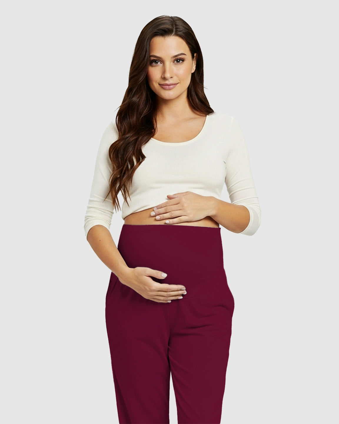 High-Waisted Maternity Capri Pants