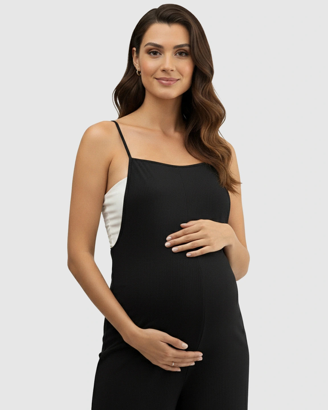 Spaghetti Strap Wide-Leg Maternity Jumpsuit