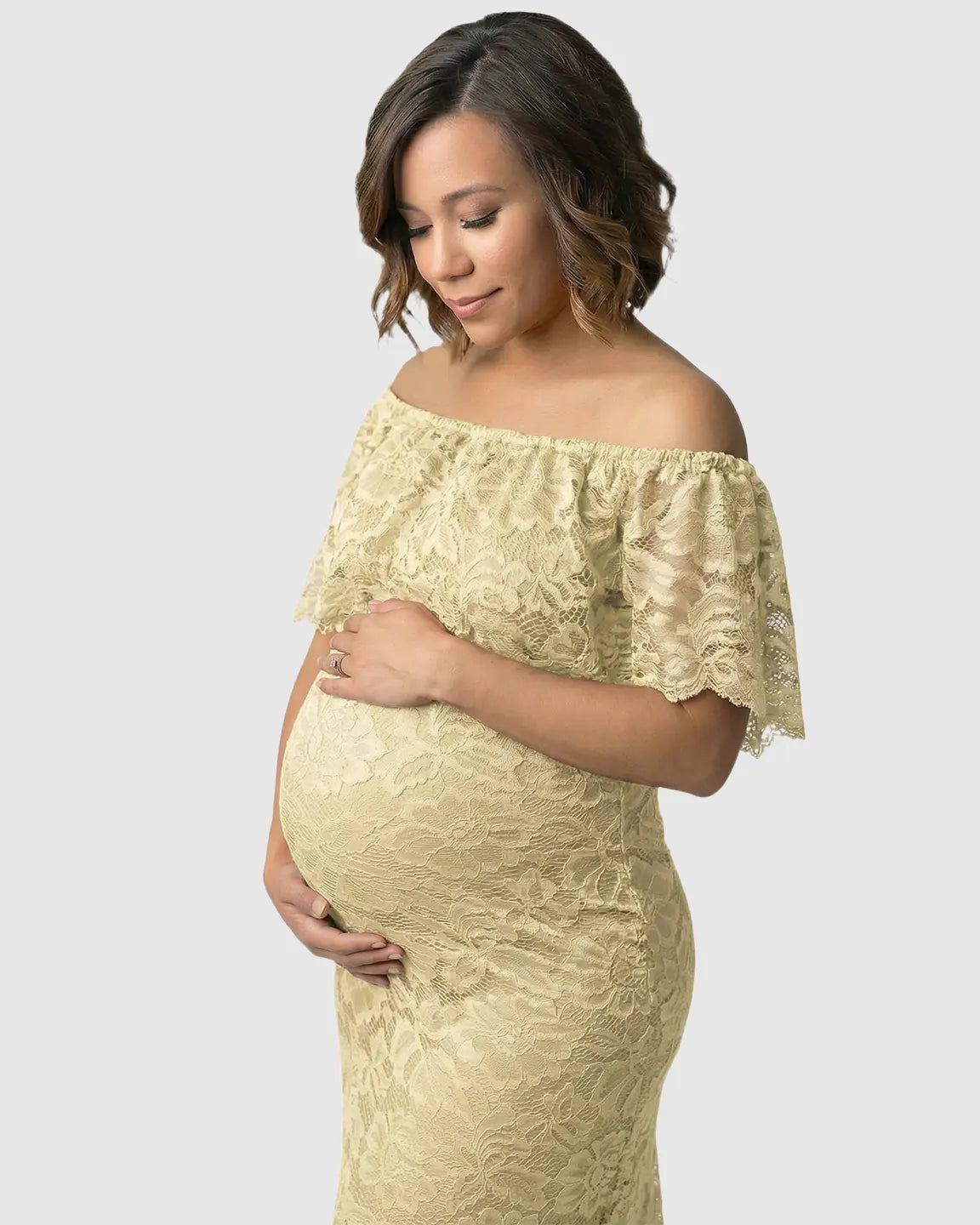 Lace Fitted Mermaid Maternity Gown