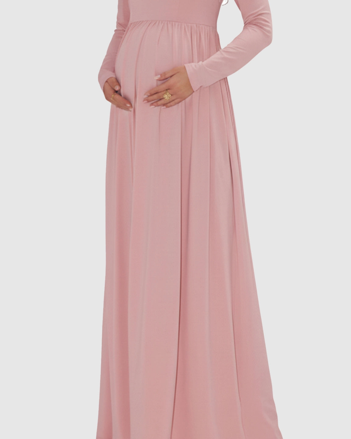 Off-shoulder Retro Elegance Maternity Maxi Dress