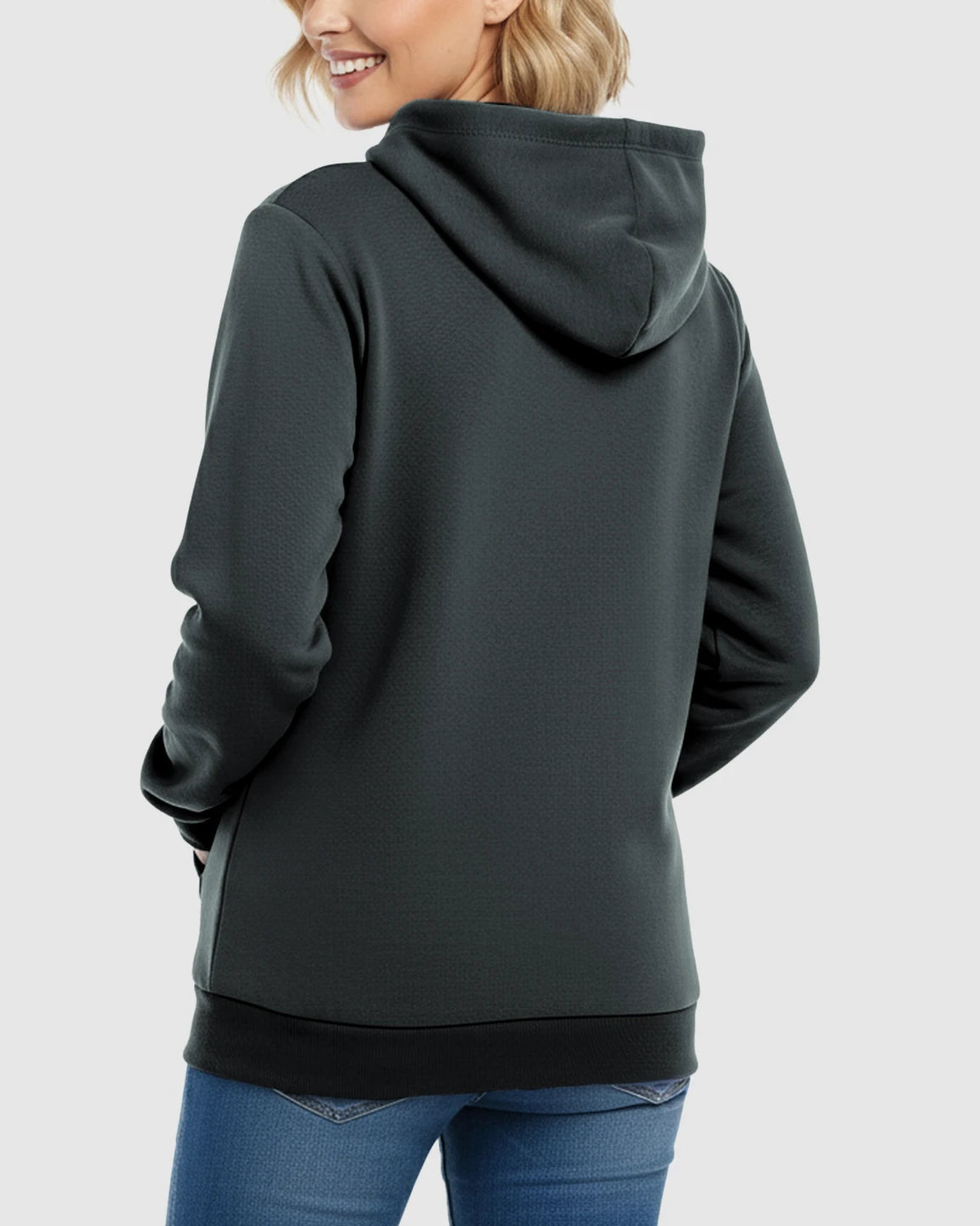 Long-sleeve Kangaroo Pocket Maternity Hoodie