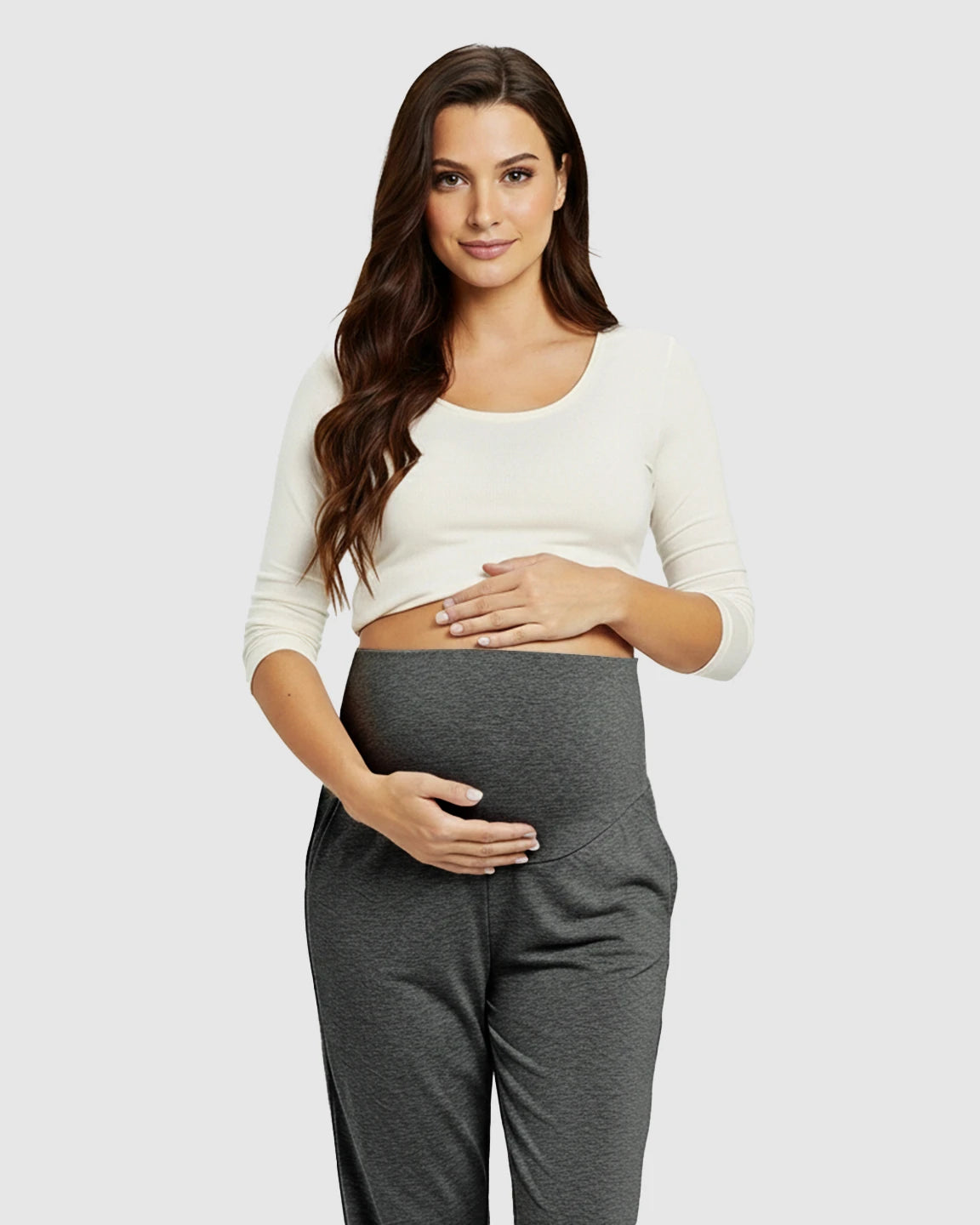 High-Waisted Maternity Capri Pants