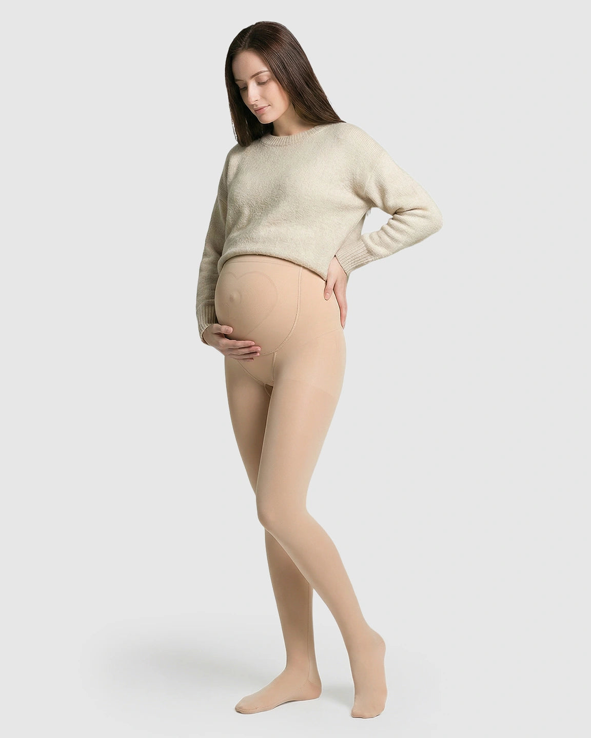 High-Waist Belly Support Footless Design Maternity Leggings