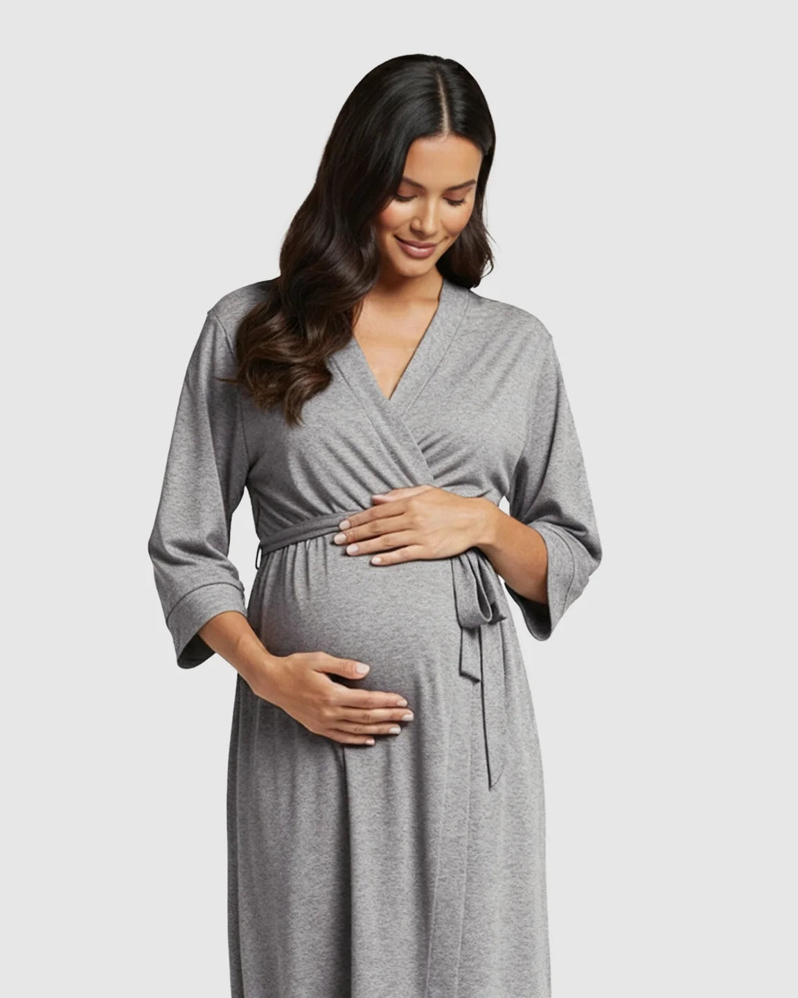 Mid-Length Classic Kimono Maternity & Postpartum Robe