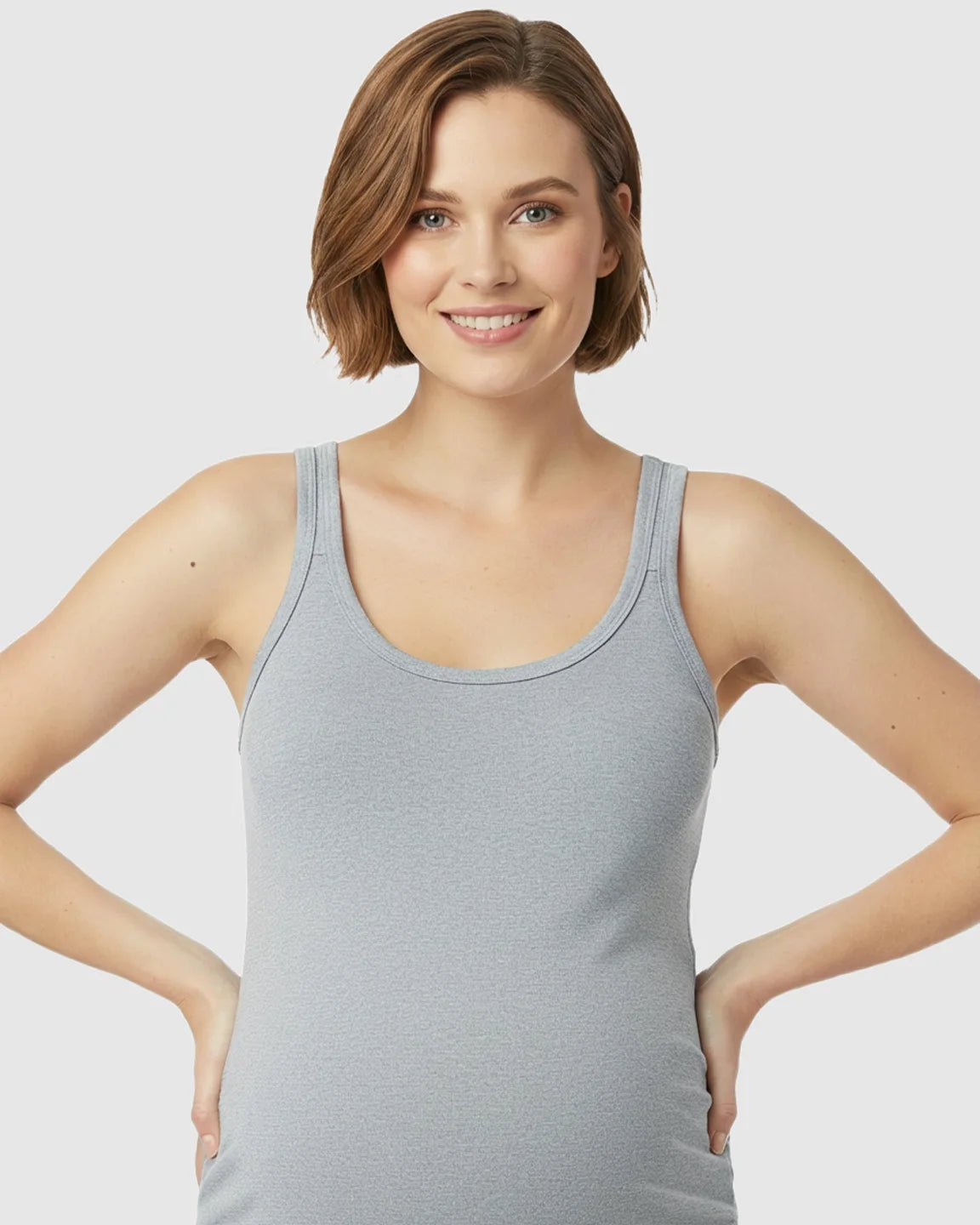Scoop Neck Slim Fit Maternity & Nursing Tank Top