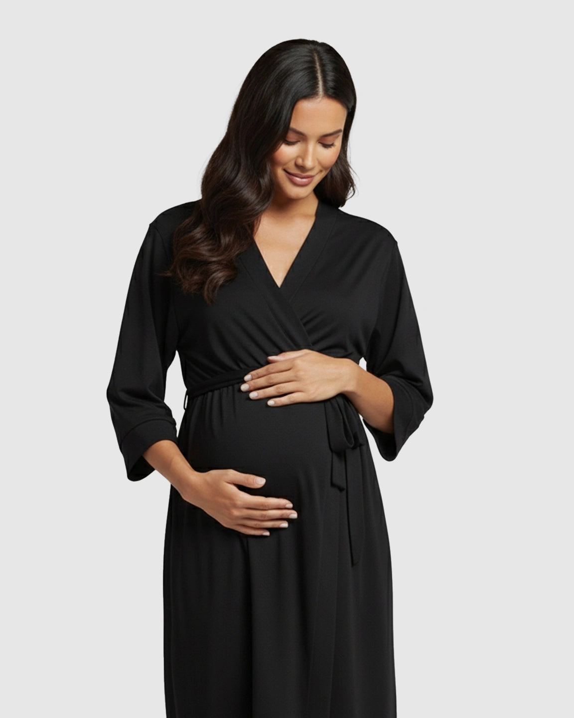 Mid-Length Classic Kimono Maternity & Postpartum Robe