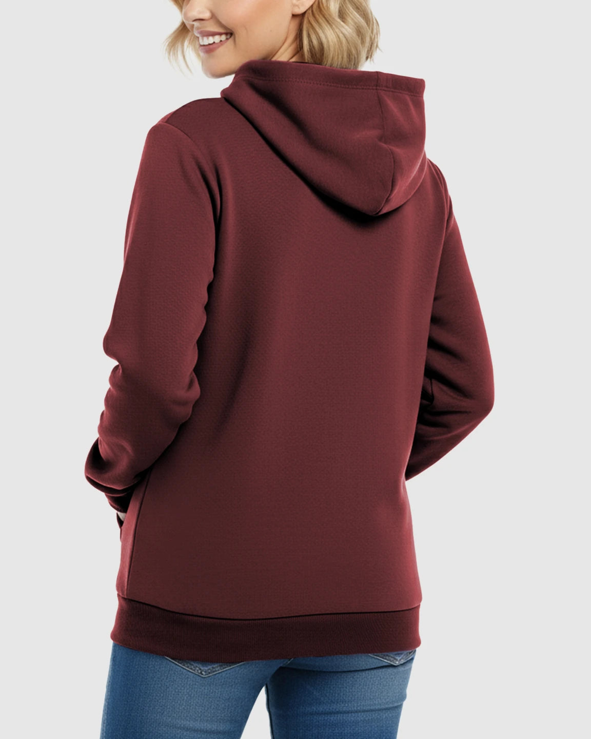 Long-sleeve Kangaroo Pocket Maternity Hoodie