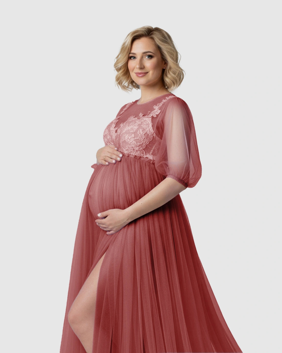 Tulle Lace Swing Trail Maternity Photoshoot Dress
