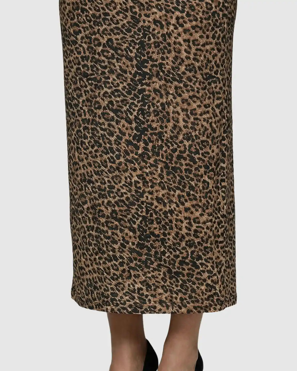 Leopard Print Bodycon Maternity Maxi Dress