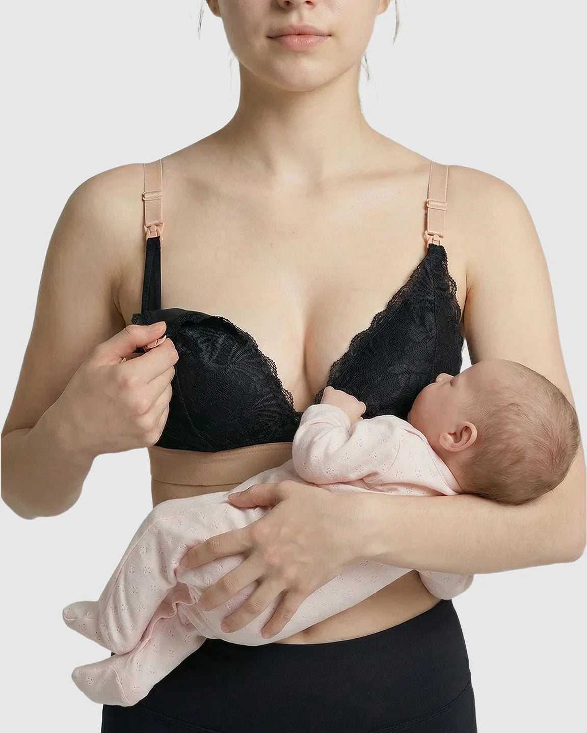 Dual-Tone Lace Nursing Bra