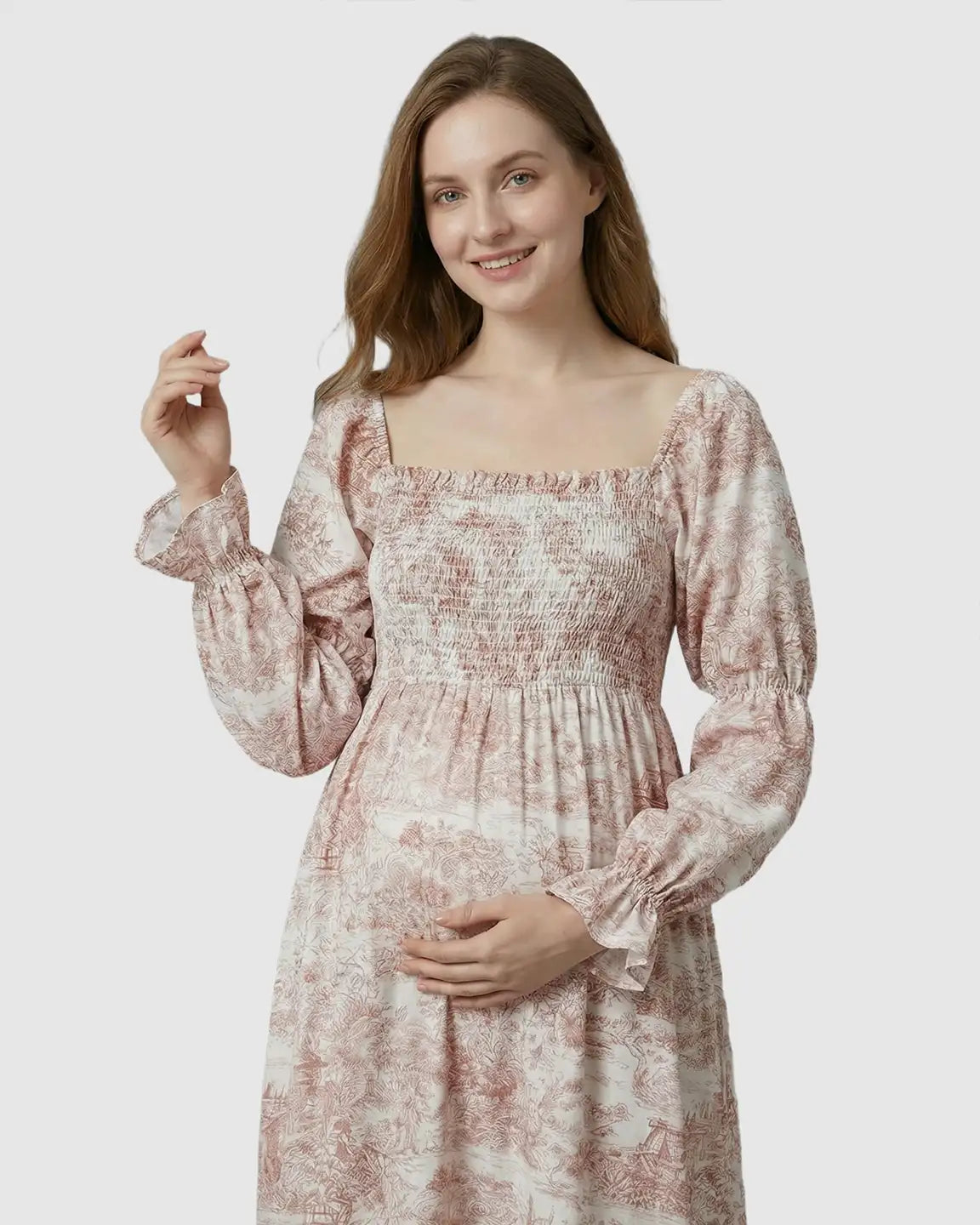 Floral Print Tiered Skirt Maternity Maxi Dress