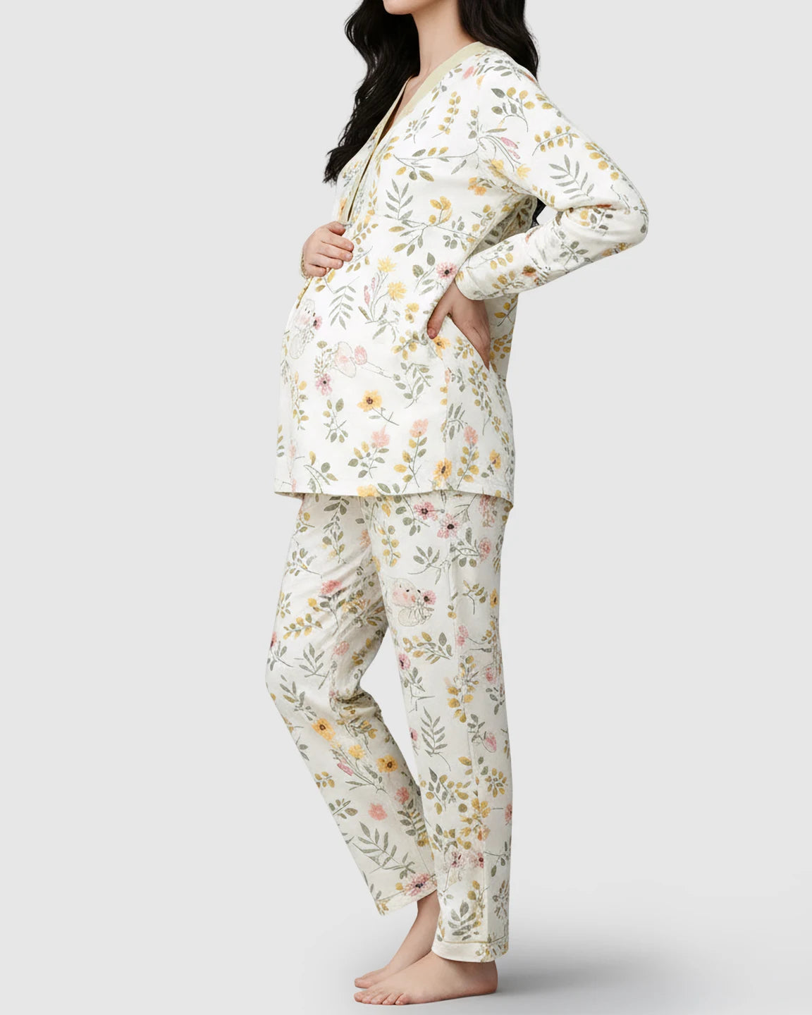Nursing-Friendly Floral Maternity Lounge Set