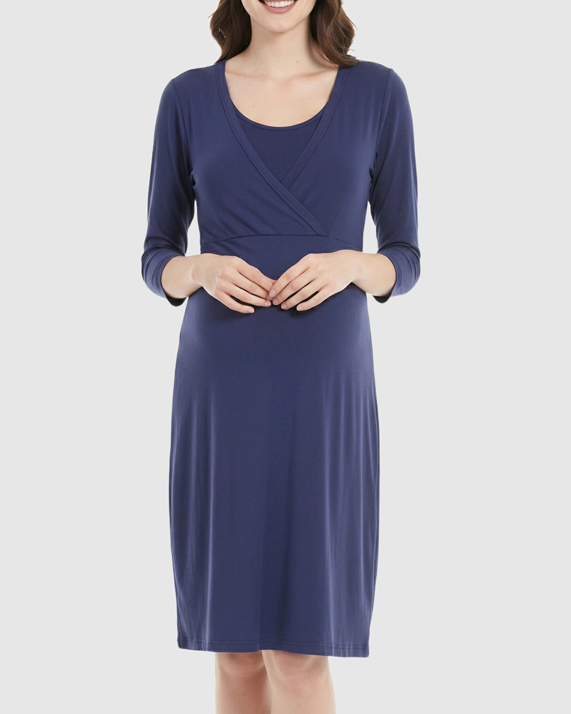 Wrap-Front Nursing Access Everyday Maternity Dress