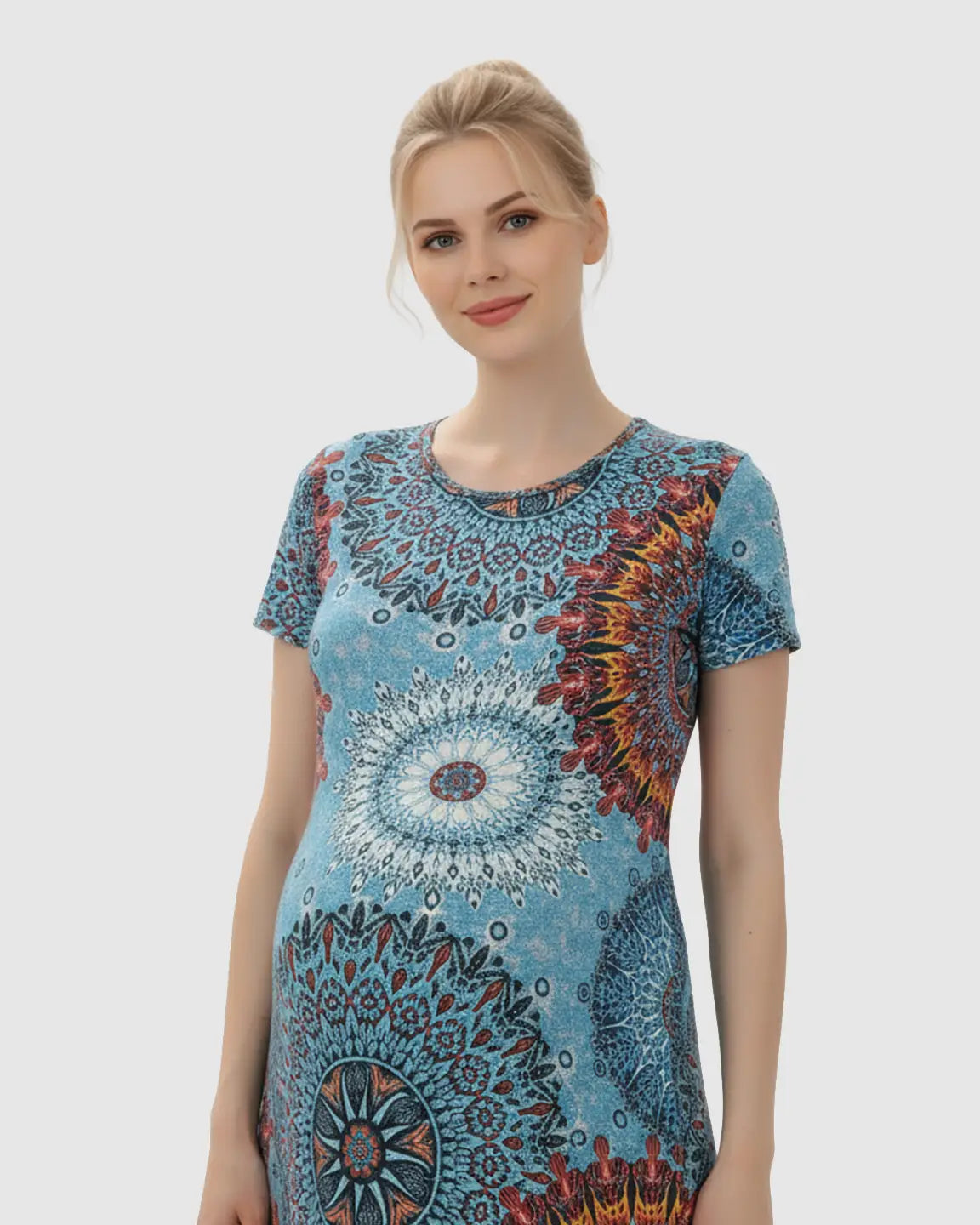 Relaxed-Fit Printed Maternity Midi Dress