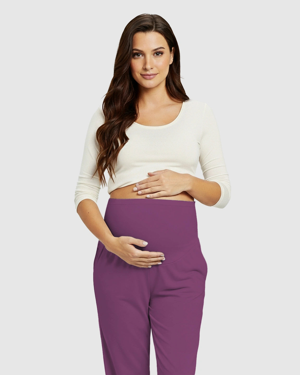 High-Waisted Maternity Capri Pants
