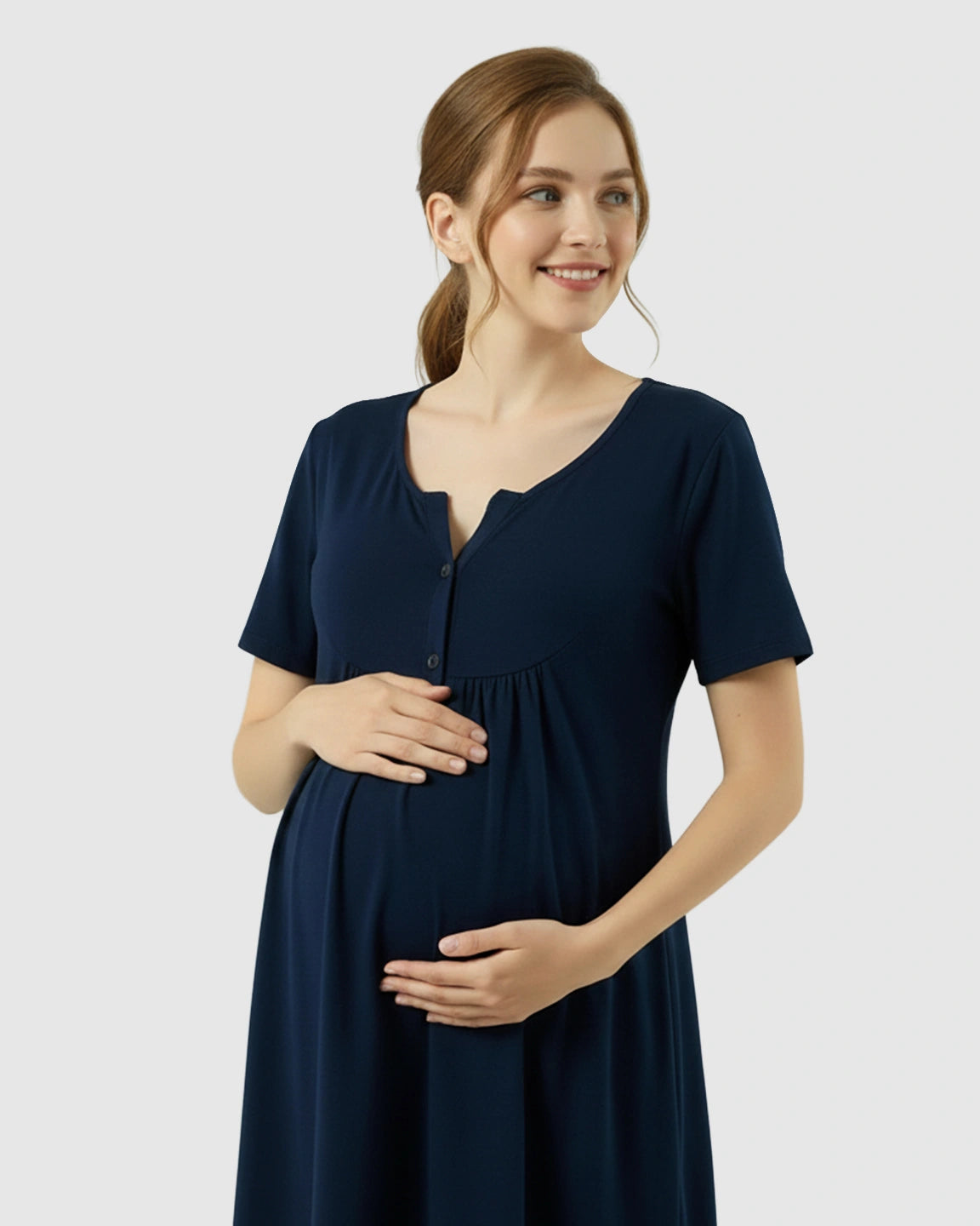 Relaxed-Fit A-Line Maternity Mini Dress