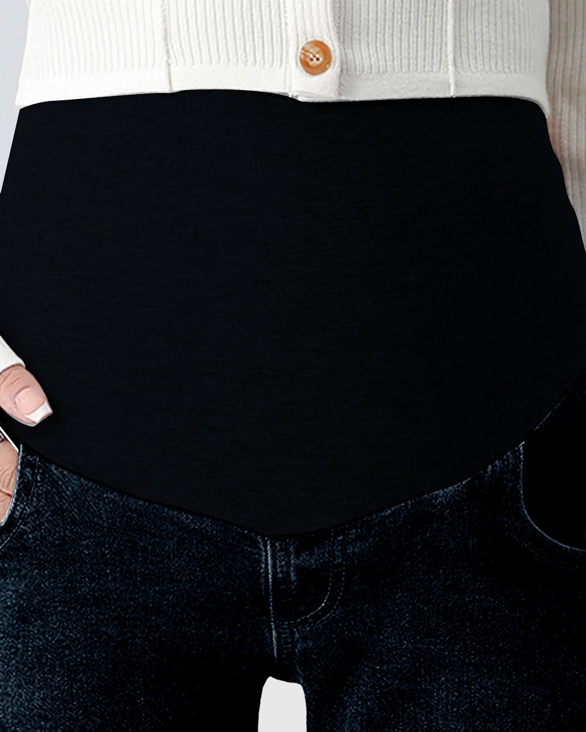 Stretch Denim Straight-Leg Maternity Jeans