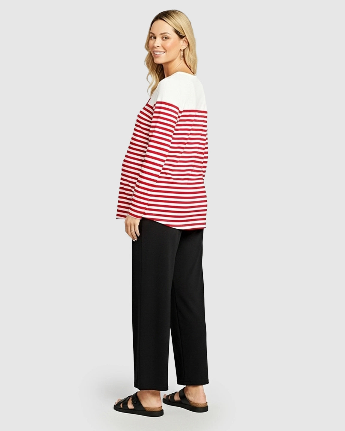 Striped Loose-Fit Maternity Top