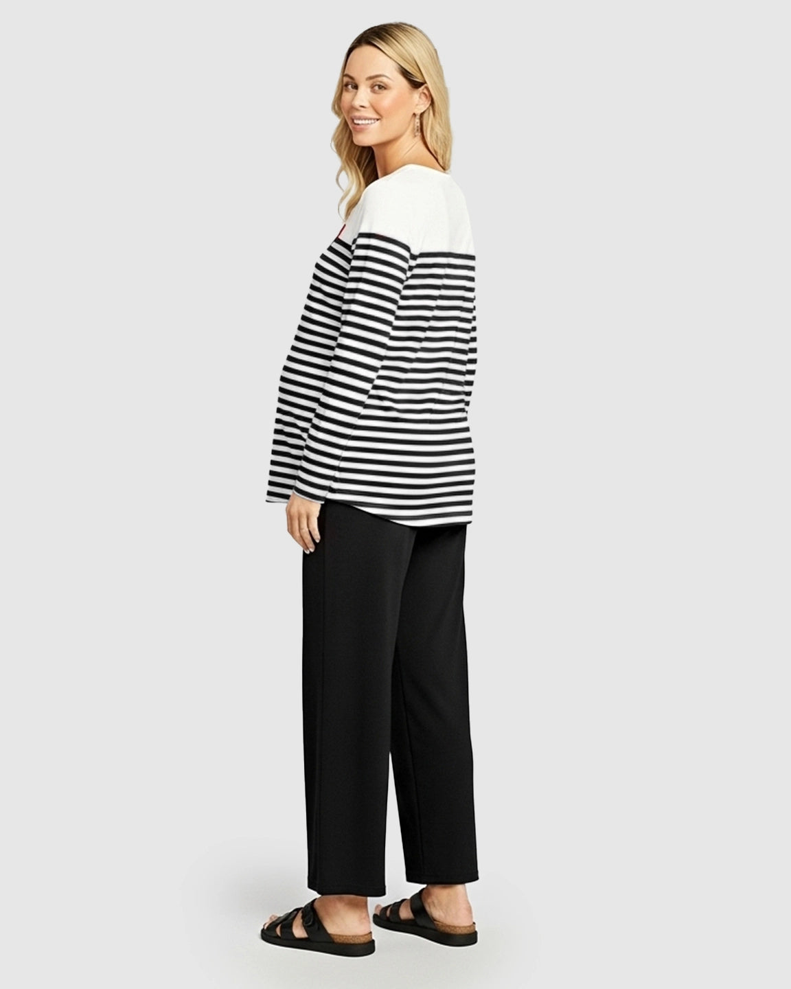 Striped Loose-Fit Maternity Top