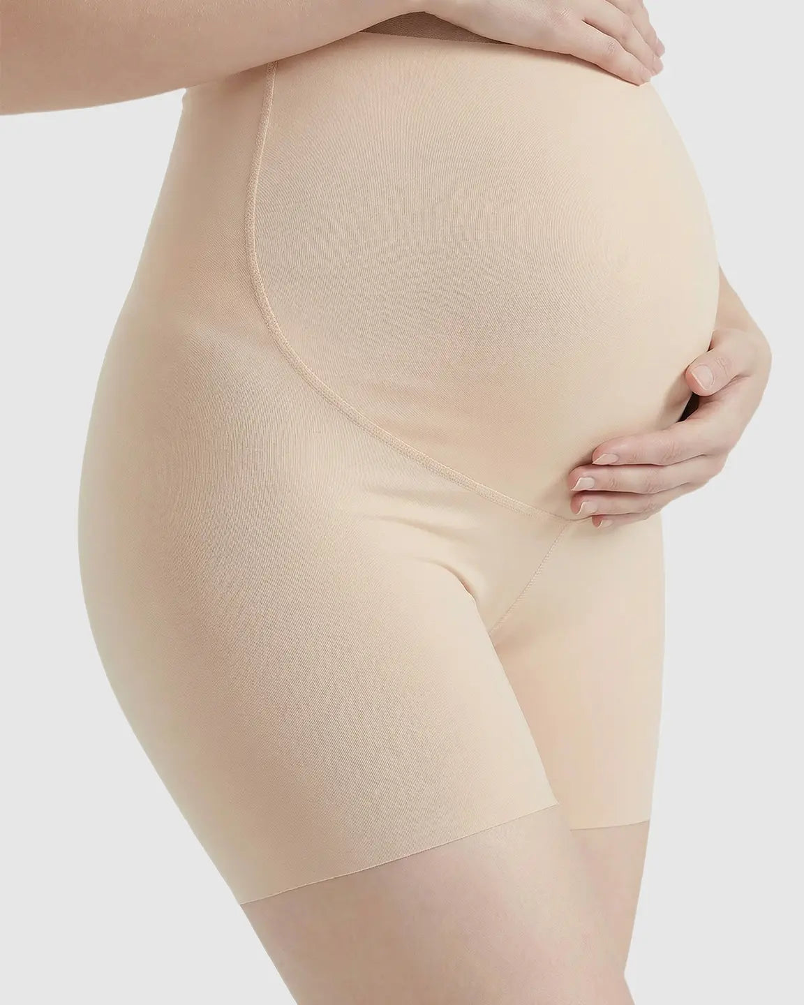 High-Waist Belly Support Seamless Slim Fit Maternity Shorts