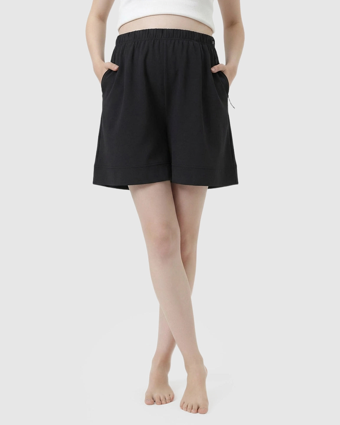 Pocketed Side Drawstring Maternity Shorts