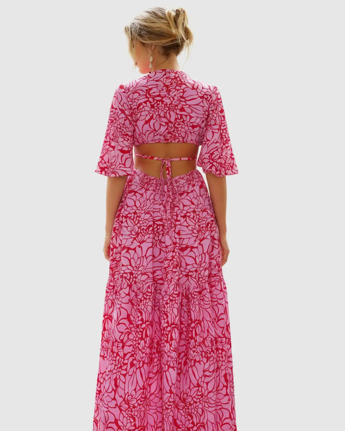 Cutout Retro Maternity Maxi Dress