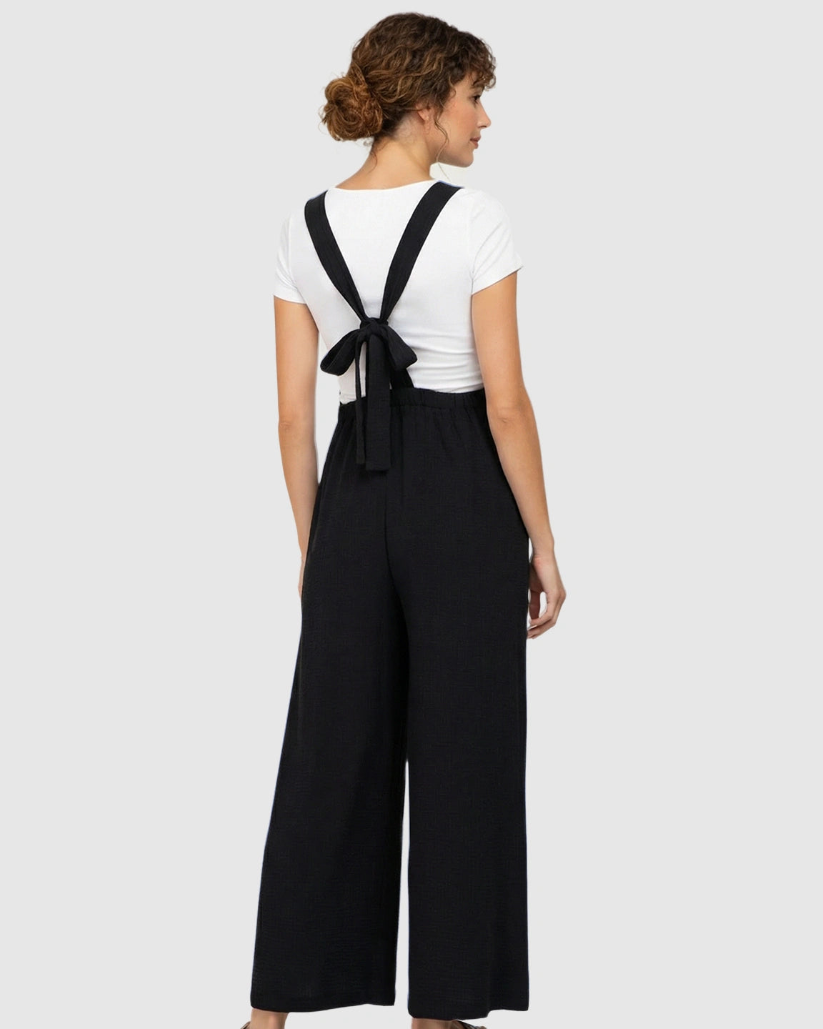 Tie-Back Wide-Leg Maternity Jumpsuit