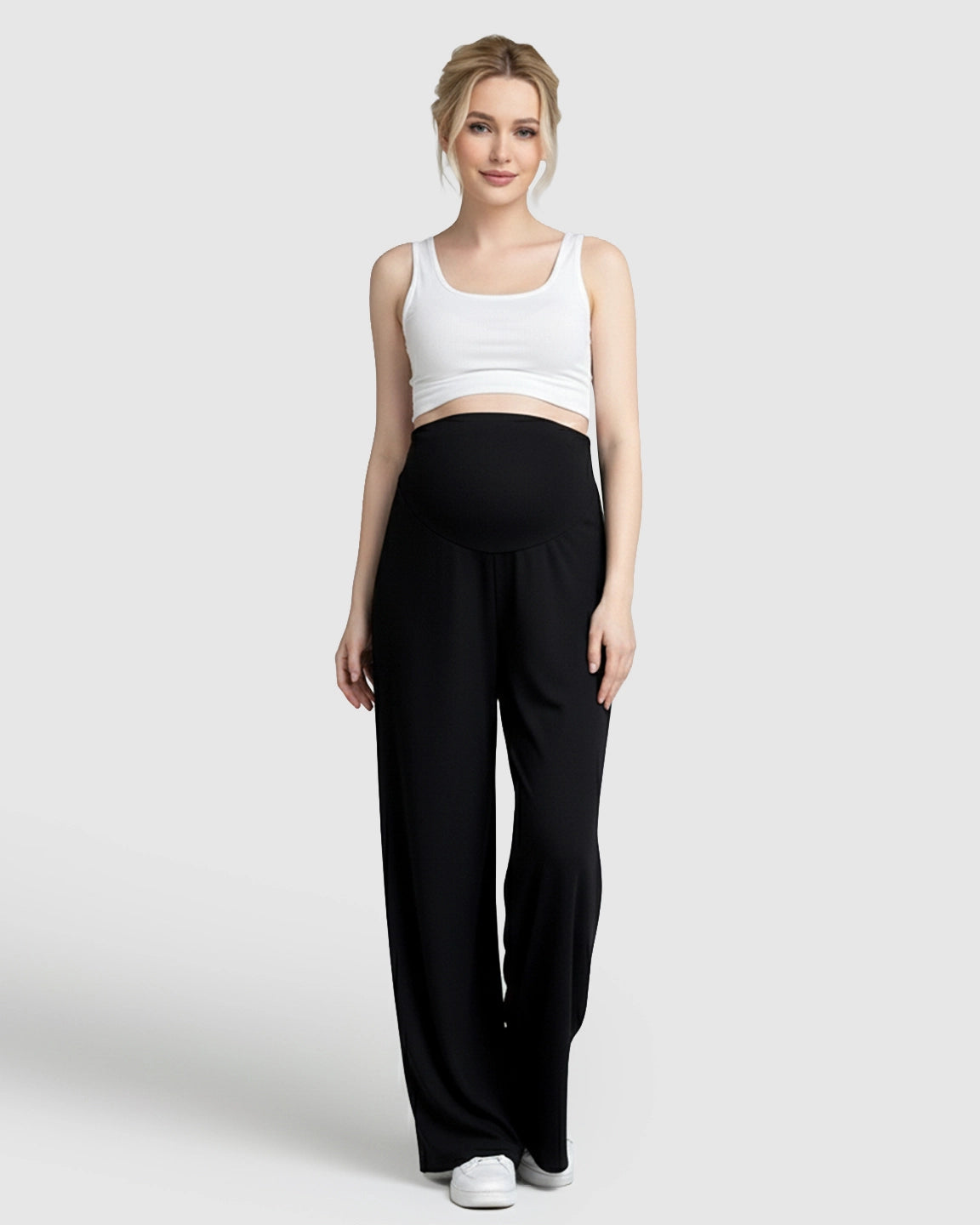 Tencel High-Waist Wide-Leg Maternity Pants