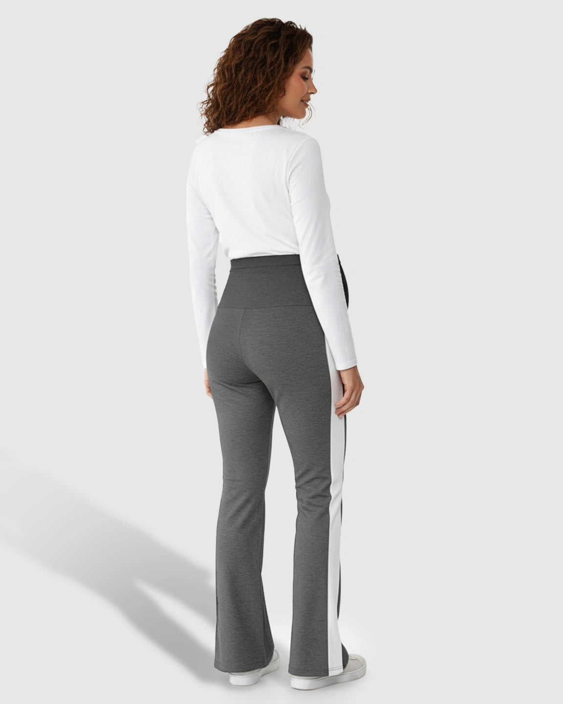 Slitted Side Hem Flared Maternity Pants