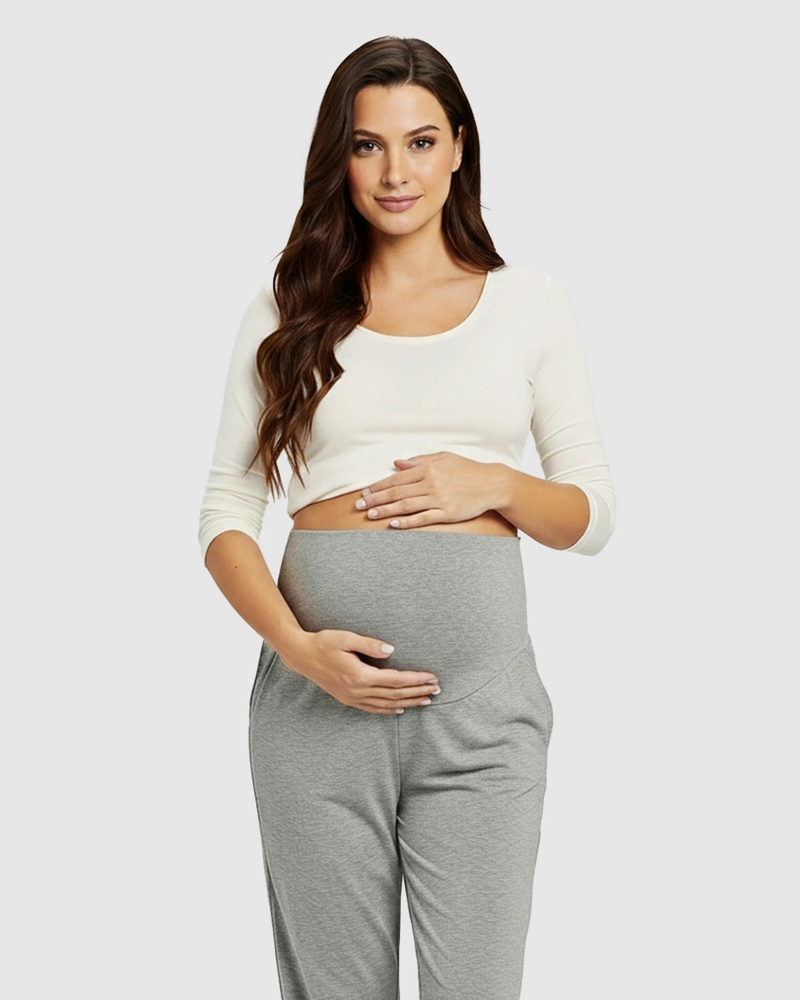 High-Waisted Maternity Capri Pants